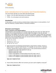 A1_Introduction to Geometry and Transformations_UA