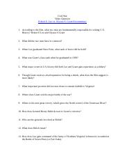 Robert E Lee vs Ulysess S Grant Documentary Video Questions.docx