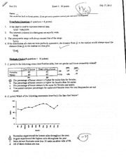 Statistics 351 Exam 1 