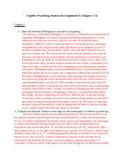 Cognitive Psychology Homework Assignment #1 (Chapters 1-2).docx
