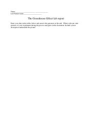 The Greenhouse Effect lab report.docx