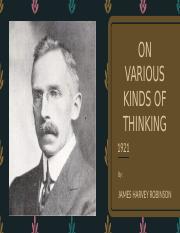 james harvey robinson on various kinds of thinking
