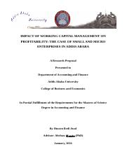 sample research proposal in addis ababa university