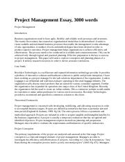 project management essay pdf