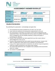 Kamonchanok ARIYABUROOT - Task 3 Assessment Answer Booklet  - BSBWHS411.docx