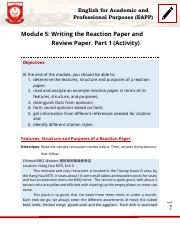 Module 5. Writing the Reaction Paper and Review Paper. Part 1 (Activity).pdf
