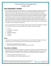 STUDY GUIDE - Pain and Pain Management.pdf