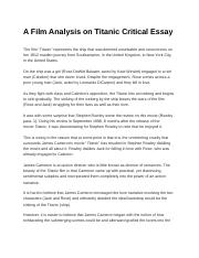 titanic analysis essay