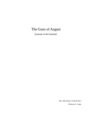 Hist. 366, Review on The Guns of August by Barbara Tuchman