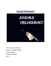 Juvenile  DELINQEUNCY SASHANE HARRIDON.docx