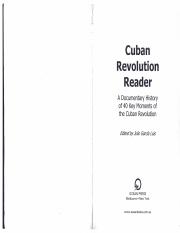 Cuban Revolution Reader
