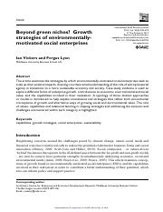 Beyond green niches_ Growth strategies of environmentally-motivated social enterprises.pdf