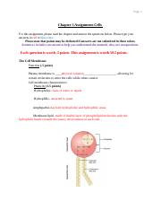 BIO 201 Chapter 3 Cells assig.docx