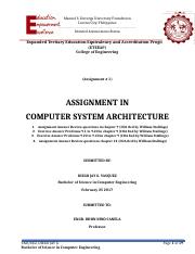 Assignment Part 1 2 3 4 Computer Architecture.docx