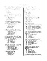 Copy of Unit 1 Test-Honors