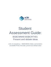 BSBCMM40-BSBCRT401 Student Assessment Guide.docx