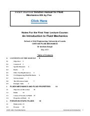 Solution manual for Fluid Mechanics 8th by Fox