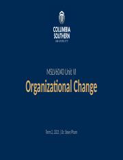 MSLV6040 Unit VI Organizational Change.ppt