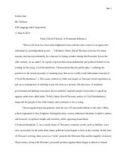 Henry David Thoreau Research Paper