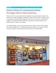 Tittle of my Book is called Intercultural communication