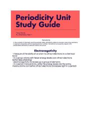 Periodicity Study Guide