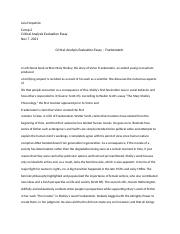 Straighterline - Critical Analysis Evaluation Essay.docx
