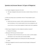 Question and Answer Review_ 10 Types of Plagiarism (1).docx