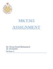 mkt263 assignment