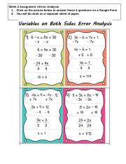 _Week 3 Assignment 4 Equations with Variables on Both Sides Error Analysis.pptx