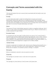 Concepts and Terms associated with the Family.docx