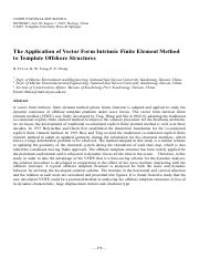 The application of vector form intrinsic finite element method to template offshore structures.pdf