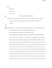 Copy of Annotated Bibliography Bullying - MLA