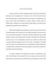 North South and world essay.docx