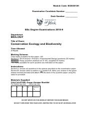 BIO00010H Conservation Ecology and Biodiversity Exam Paper 2018-9 - QUESTION ONLY.pdf
