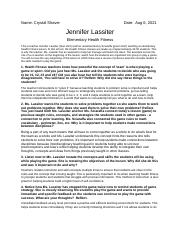 Jennifer Lassiter Health Fitness Classroom Observation.docx