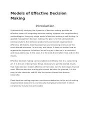 INTELLIPATH Models of Effective Decision Making.docx