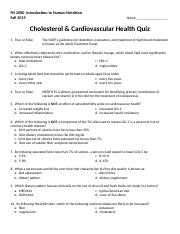 Cholesterol and Cardiovascular Health Quiz.docx