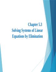 5.3 Solving systems of linear equations by elimination (1).pptx