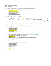 Organic Chemistry Lab, Summer 2015 Quiz 9 Answers Version C