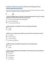 Which Major Nims Component Describes Recommended Organizational Chart