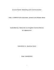 BBI000797-BSBCRT401 Articulate, present and debate ideas-Task 1.docx