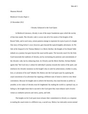 Chivalry Enhanced in the Grail Quest Paper