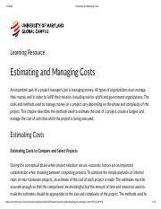 UMGC MBA 670-Estimating and Managing Costs.pdf