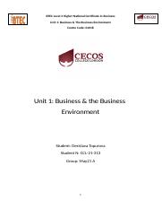 Business and the Business environment.docx