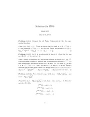 Homework D Solutions on Theoretical Variable Calculus