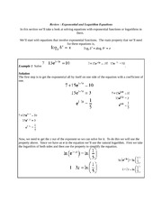 calculus exponential and logarithm equations