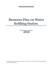 business plan for water