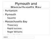 E - Plymouth and Massachusetts Bay