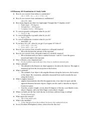 ASTRonomy 103 Examination 1 Study Guide