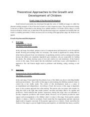 Theoretical Approaches to the Growth and Development of Children.docx